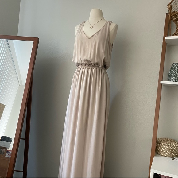 Kendall Light Beige Maxi Dress - Picture 2 of 7